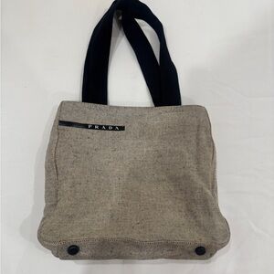 Prada Beige and Black Tote Bag